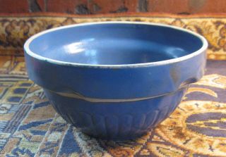 Antique Red Wing 8 " Stoneware Blue Mixing Bowl 1930s