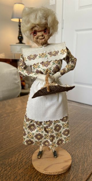 Vintage Folk Art Apple Head Doll Rare Handmade Ozarks Granny