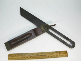 Antique Stanley Sw No 25 8 Inch Sliding T Bevel Square Rosewood & Brass