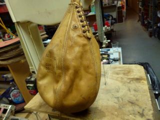 Bulldog Leather Punching Bag Early Gym Athletic Props Antique