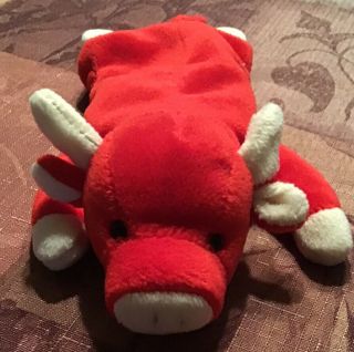 Rare Ty Beanie Baby “snort” The Red Bull (no Tag)