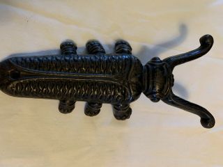 Antique Cast Iron Beetle Boot Jack Pull Rare Robertson Tobin Rochester Ny