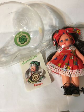 Vintage Furga Chiocciolina Doll Made In Italy Bellissima In Snail Case