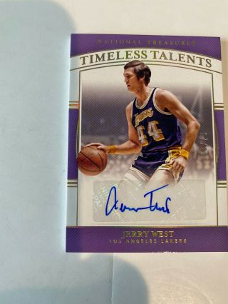 2019 - 20 Jerry West National Treasures Timeless Talents Gold Auto /10 Ssp Rare