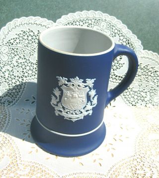 Antique Adams Tunstall England Blue Jasperware Bermuda Mug Stein Cup 5 1/2 " Tall