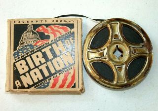 Rare 8mm Birth Of A Nation Short Film Reel,  Origonal Box Civil War Battle Scenes