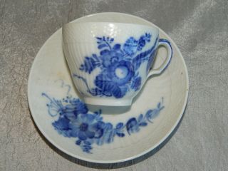 Antique Vintage Cup & Saucer Royal Copenhagen Denmark Blue Flower