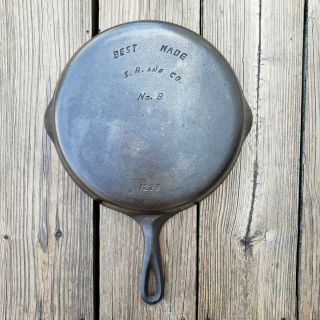 Rare Vintage Best Made S.  R.  And Co.  8 Cast Iron Skillet (made By Griswold)