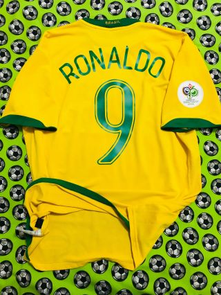 Very Rare Nike Brazil Brasil Home Soccer Football Jersey World Cup 2006 Ronaldo