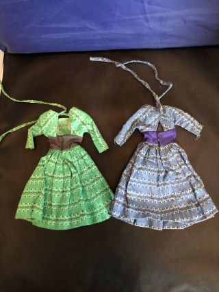 Vintage 1960’s Mattel Barbie Blue & Green Let’s Dance Dresses 978 Tagged 2