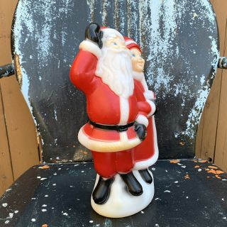 Vintage Empire Christmas Blow Mold Light Up Table Top Santa Mrs.  Claus RARE 12” 2
