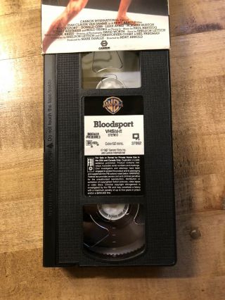 RARE OOP 1ST EDITION BLOODSPORT VHS VIDEO TAPE CANNON JEAN CLAUDE VAN DAMME 3