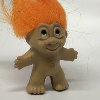 Adopt A Norfin Dam 1.  5 " Troll Doll Orange Hair - Vintage 1989