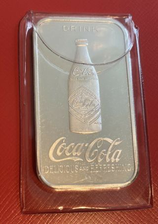 RARE/LOW MINTAGE COCA - COLA 75th Anniversary Shelbyville,  KY Silver Bar.  999 2