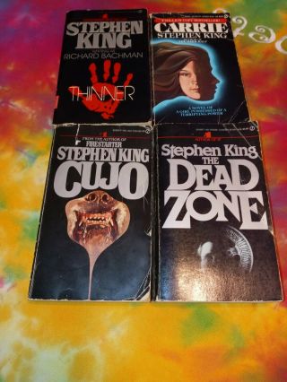Stephen King Pb Rare 1st Signet Editions Carrie,  Cujo,  Thinner And The Dead Zone