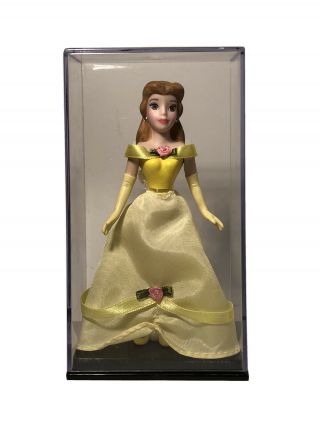 Rare Disney Beauty And The Beast Belle Ceramic Figurine 6” Plastic Display Case