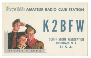 Boy Scouts Boys Life Radio Station Qsl Schiff Scout Reservation Mendham Nj Rare
