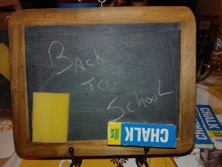 Vintage Antique Slate Double Sided School Chalkboard Made In Portugal