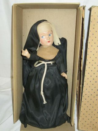 Vintage Black Habit Nun Doll In Orig.  Box