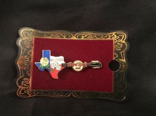 Rare Hard Rock Cafe San Antonio Texas Pin Guitar Map State City Brooch Roll