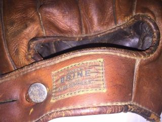 Vintage RARE James W Brine Co Baseball Glove Boston Mass 3