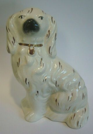 Antique English Staffordshire 5 1/2 " White Spaniel Dog Figurine