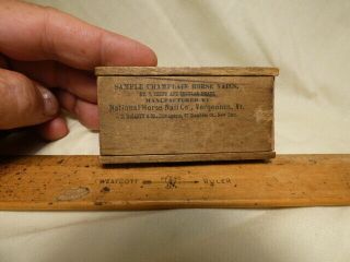 Rare? 3 " Sample Champlain Nails Wood Finger Jointed Box - National Horse Nail Co.