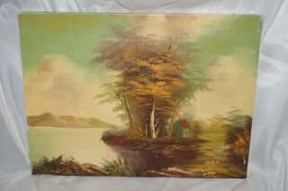Small Vintage Oil Painting Fall Scene Signed Hardock (steven?) Unframed