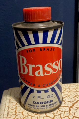 Rare Vintage Brasso Multi - Purpose Metal Polish 8 Oz.  Contains Most Of Its Content