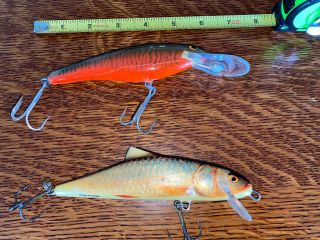 Vintage Tackle Bagley Db06 Wood Musky Pike Fishing Lure Fire Tiger Salmo Sucker