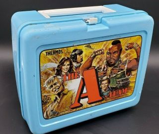 Vintage 1983 Plastic Lunch Box The A Team Mr T Rare Blue Version No Thermos
