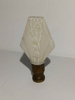 Vintage Antique Milk Glass Finial Art Deco Floral