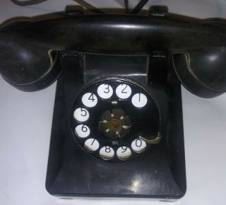 Vintage 1940 Antique Bell System Western Electric 302 Black F1 Rotary Telephone