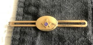 Vintage Tie Clasp Bar Clip " G " Compass Lodge Masonic Fraternity