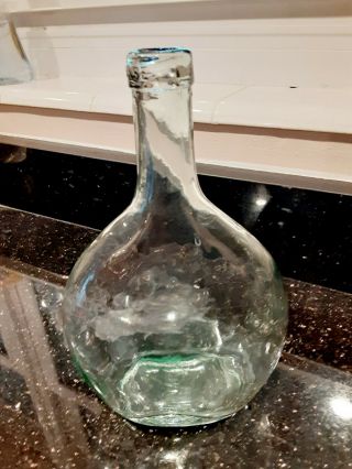Ayelense Antique Hand Blown Whiskey Flask Bottle Rare
