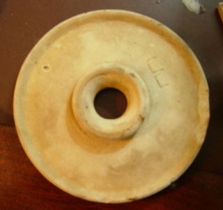 Antique Stoneware Butter Churn Crock Lid Top Unglazed 6.  5 Inches Diameter