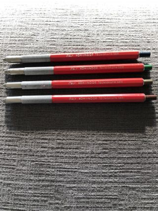 4 Vintage Koh - I - Noor 5611 Technigraph Lead Holders Rare Italy Drafting Pencil