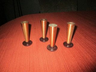 4 Vintage Mid Century Modern Solid Copper Set Of 4 " Legs