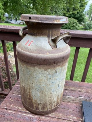 Vintage Metal Milk Can 10 Gallon With Lid Rare Superior