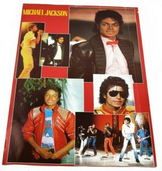 Vintage Michael Jackson Compilation 1980s Music Poster Rare Made In 80s
