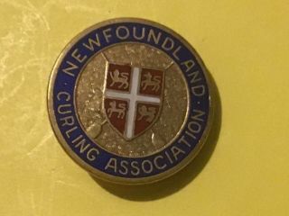 Newfoundland Curling Association,  Canada Vintage Lapel Pin,  Rare