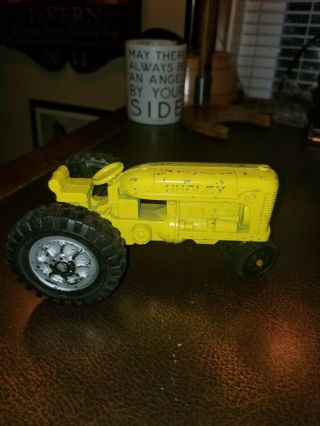 Antique Hubley Cast Metal Kiddie Toy Yellow Tractor Usa Made Minneapolis Moline