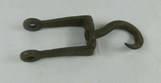 Antique Primitive Cast Iron Steel Hook Hand Forged Lamp Parts