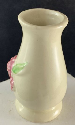 Rare Vintage Shawnee Pottery Miniature Vase Red Flower USA 1201 2