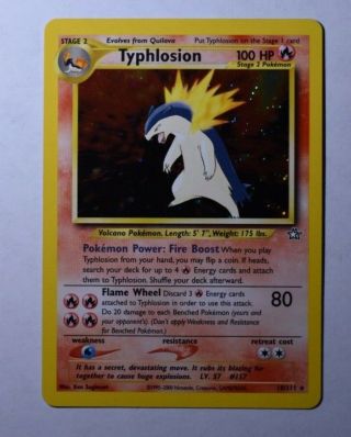 Typhlosion Holo Rare Pokemon Neo Genesis Unlimited 18/111 Near 2