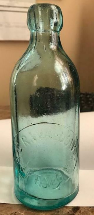 Antique Rare C.  R.  Waldow Hutchinson Aqua Blob Top Bottle Buffalo Ny