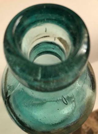 Antique RARE C.  R.  Waldow Hutchinson Aqua Blob Top Bottle Buffalo NY 3