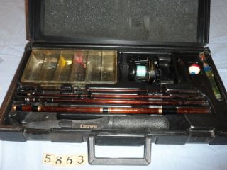 T5863 Ar Rare Daiwa Executive Travel Pack Rod Procaster Baitcast Reel And Case