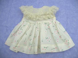 Antique / Vintage Baby Doll Dress C1950 Taffeta With Pink Flowers Factory Made
