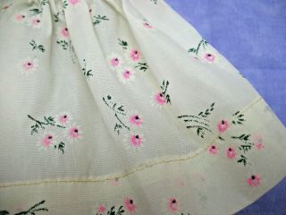 ANTIQUE / VINTAGE BABY DOLL DRESS c1950 Taffeta with Pink Flowers Factory Made 3